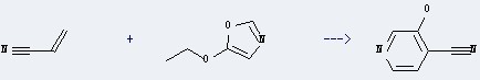 5-Ethoxy-1,3-oxazole can react with acrylonitrile to give 3-hydroxy-4-cyanopyridine.